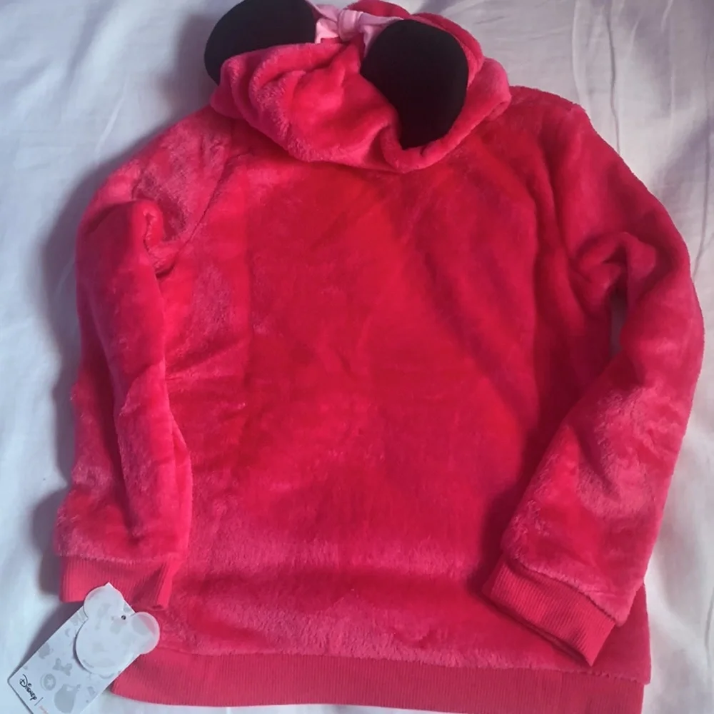 NWT Disney's Minnie Mouse Toddler Girl Plush Tunic Hoodie-Jumping Beans - Picture 9 of 12